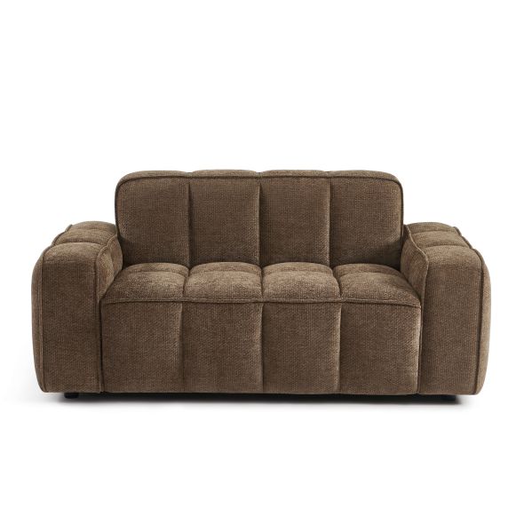 Canapé ALISTAIR 2 places tissu chenille marron
