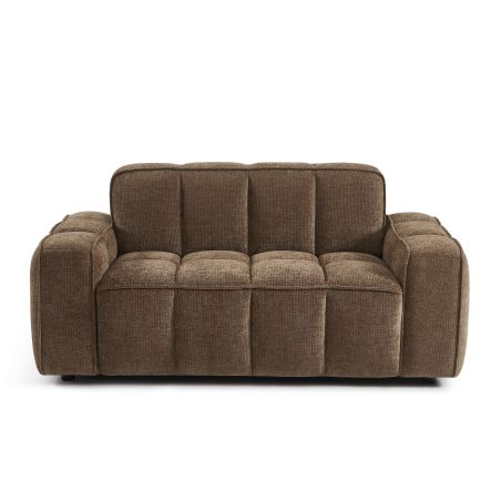 Canapé ALISTAIR 2 places tissu chenille marron