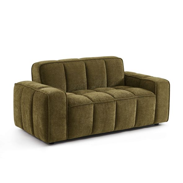 Canapé ALISTAIR 2 places tissu chenille vert