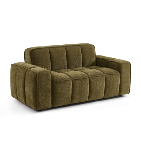 Canapé ALISTAIR 2 places tissu chenille vert