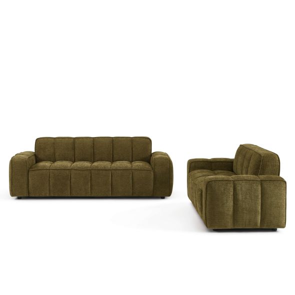 Canapé ALISTAIR 2 places tissu chenille vert