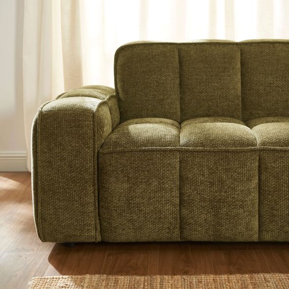Canapé ALISTAIR 2 places tissu chenille vert
