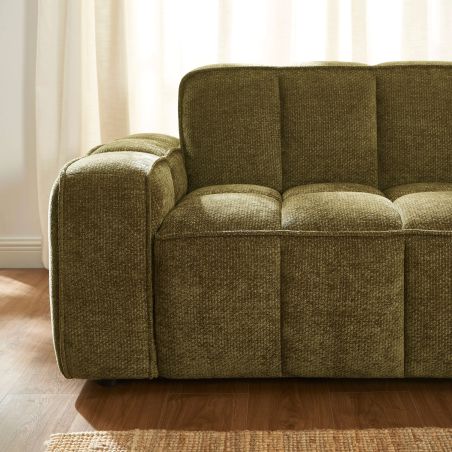 Canapé ALISTAIR 2 places tissu chenille vert
