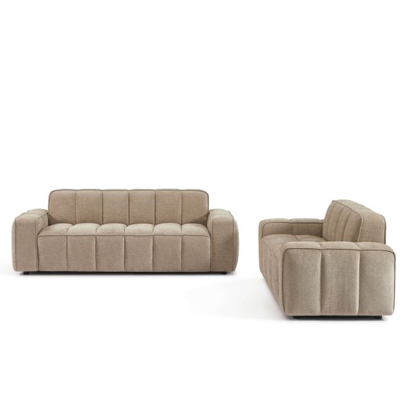 Canapé ALISTAIR 3 places tissu chenille beige