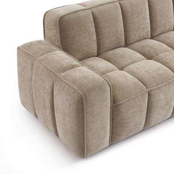 Canapé ALISTAIR 3 places tissu chenille beige