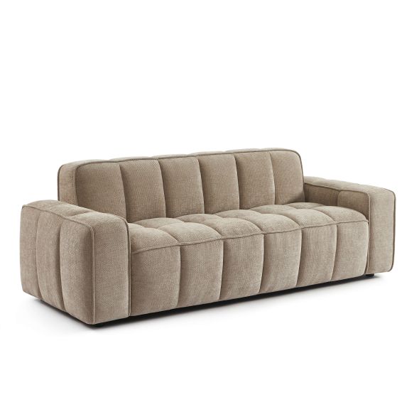 Canapé ALISTAIR 3 places tissu chenille beige