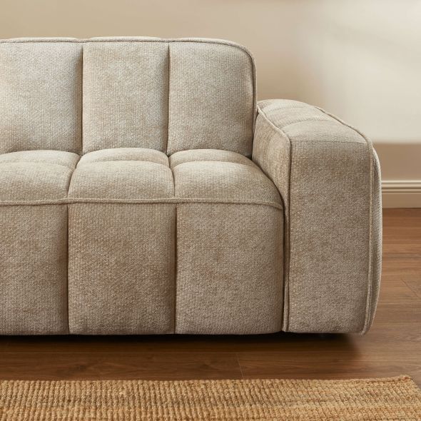 Canapé ALISTAIR 3 places tissu chenille beige