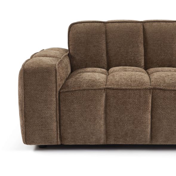 Canapé ALISTAIR 3 places tissu chenille marron