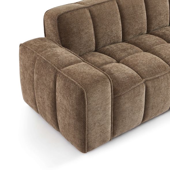 Canapé ALISTAIR 3 places tissu chenille marron