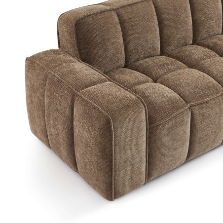 Canapé ALISTAIR 3 places tissu chenille marron
