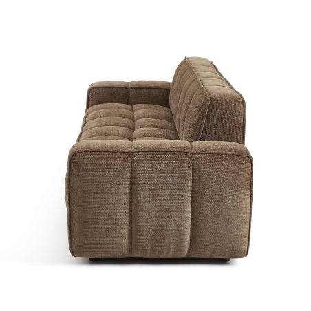 Canapé ALISTAIR 3 places tissu chenille marron