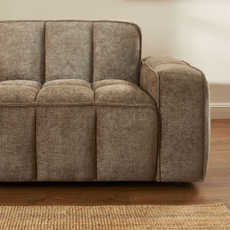 Canapé ALISTAIR 3 places tissu chenille marron