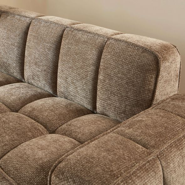 Canapé ALISTAIR 3 places tissu chenille marron