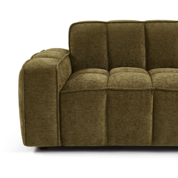 Canapé ALISTAIR 3 places tissu chenille vert