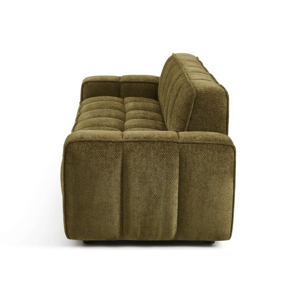 Canapé ALISTAIR 3 places tissu chenille vert