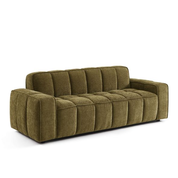 Canapé ALISTAIR 3 places tissu chenille vert