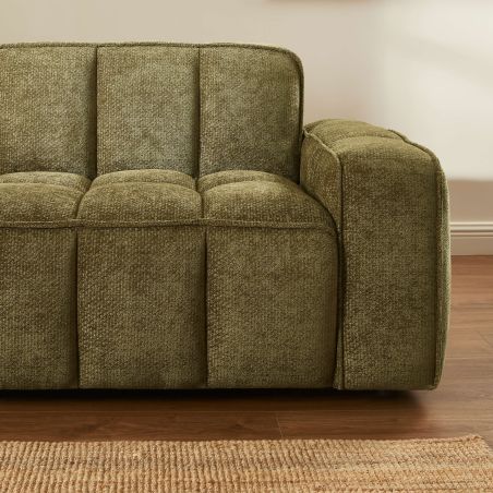 Canapé ALISTAIR 3 places tissu chenille vert