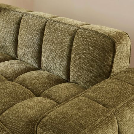 Canapé ALISTAIR 3 places tissu chenille vert