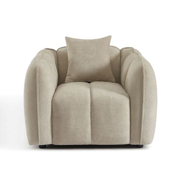 Fauteuil MATILDA 1 place tissu chenille beige