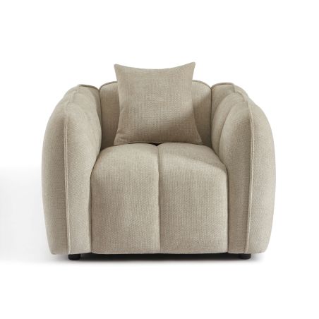 Fauteuil MATILDA 1 place tissu chenille beige