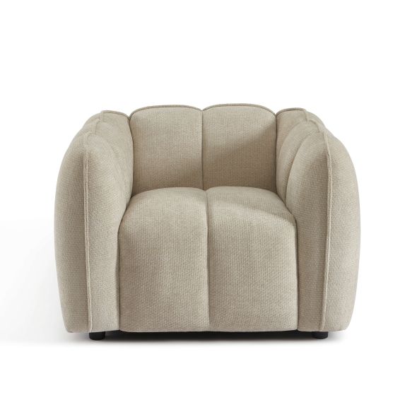 Fauteuil MATILDA 1 place tissu chenille beige