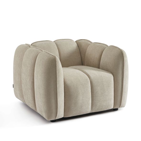 Fauteuil MATILDA 1 place tissu chenille beige