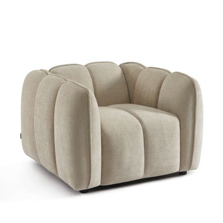 Fauteuil MATILDA 1 place tissu chenille beige