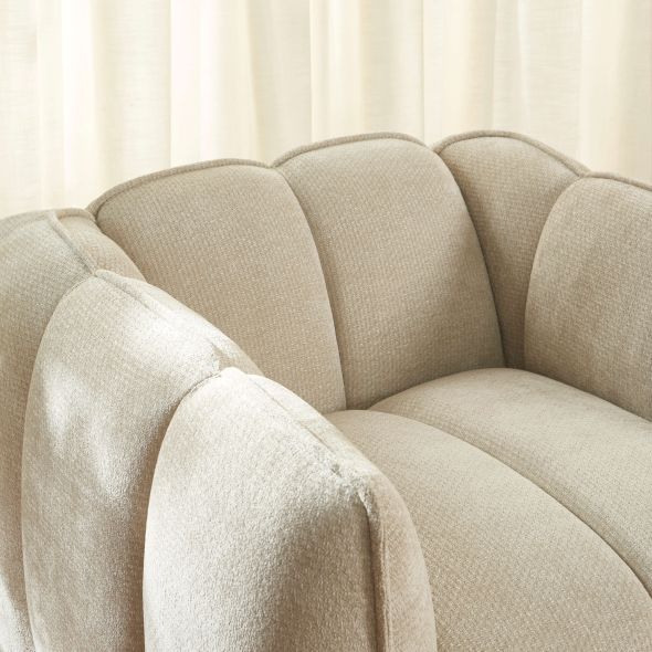 Fauteuil MATILDA 1 place tissu chenille beige