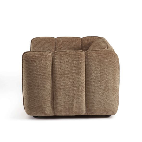 Fauteuil MATILDA 1 place tissu chenille marron