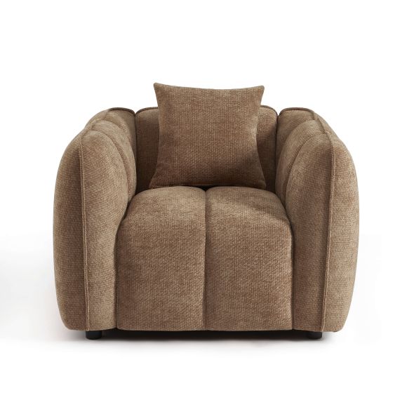 Fauteuil MATILDA 1 place tissu chenille marron
