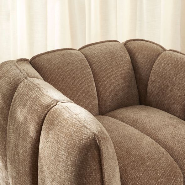 Fauteuil MATILDA 1 place tissu chenille marron