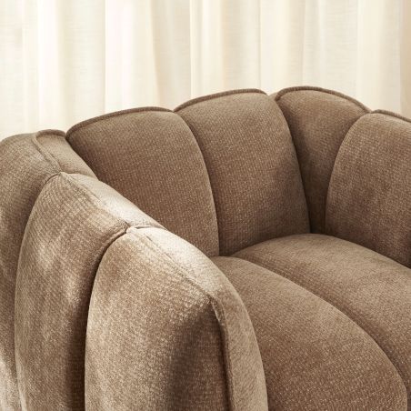 Fauteuil MATILDA 1 place tissu chenille marron
