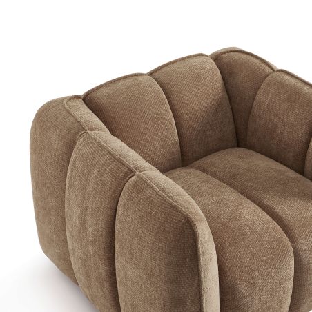 Fauteuil MATILDA 1 place tissu chenille marron