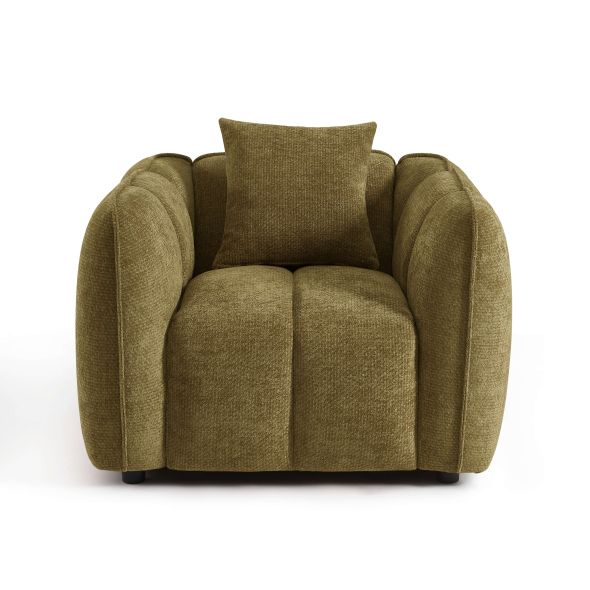 Fauteuil MATILDA 1 place tissu chenille vert