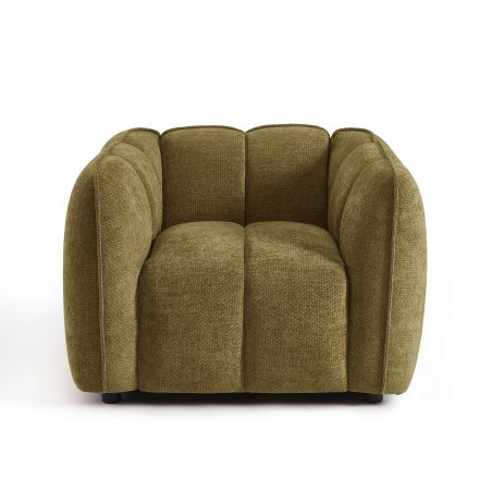 Fauteuil MATILDA 1 place tissu chenille vert