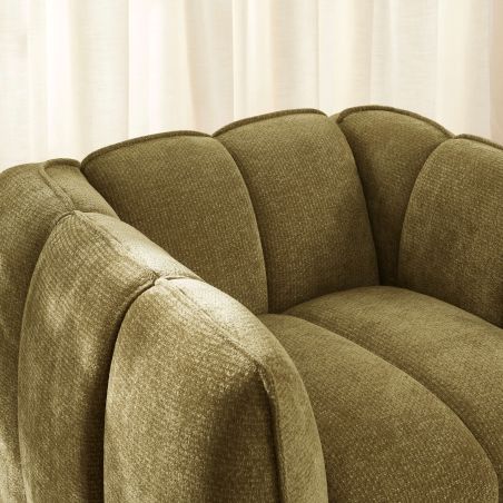 Fauteuil MATILDA 1 place tissu chenille vert