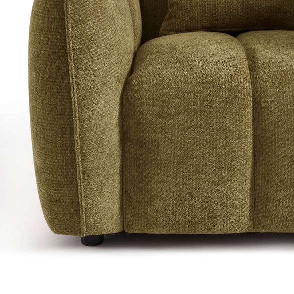 Fauteuil MATILDA 1 place tissu chenille vert