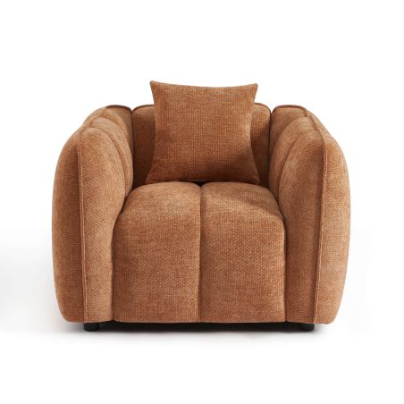 Fauteuil MATILDA 1 place tissu chenille terracotta