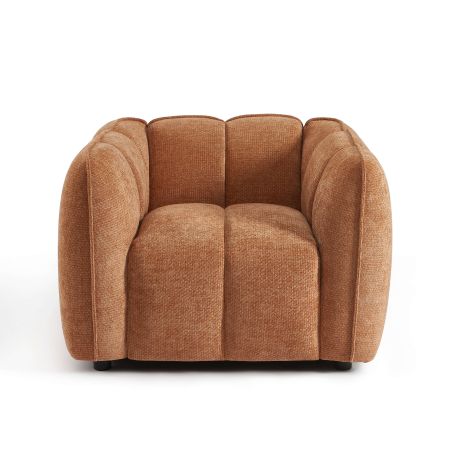 Fauteuil MATILDA 1 place tissu chenille terracotta