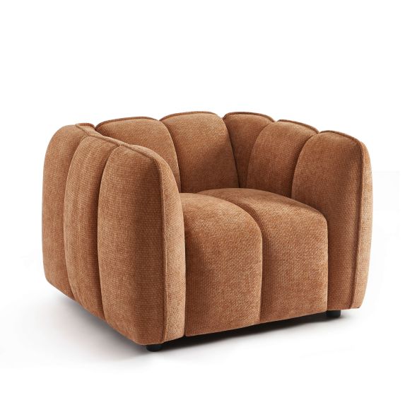 Fauteuil MATILDA 1 place tissu chenille terracotta