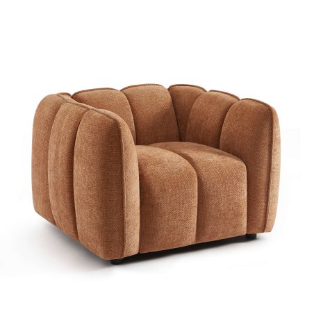 Fauteuil MATILDA 1 place tissu chenille terracotta