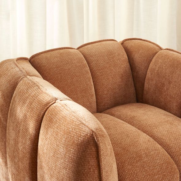 Fauteuil MATILDA 1 place tissu chenille terracotta