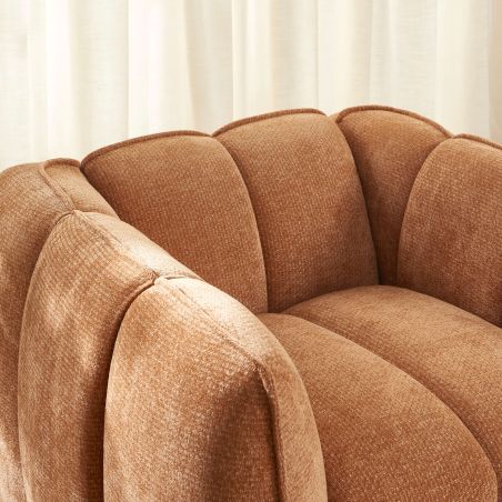 Fauteuil MATILDA 1 place tissu chenille terracotta