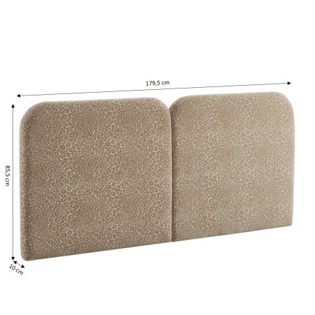 Tête de lit LOUISON tissu jacquard léopard beige 160cm