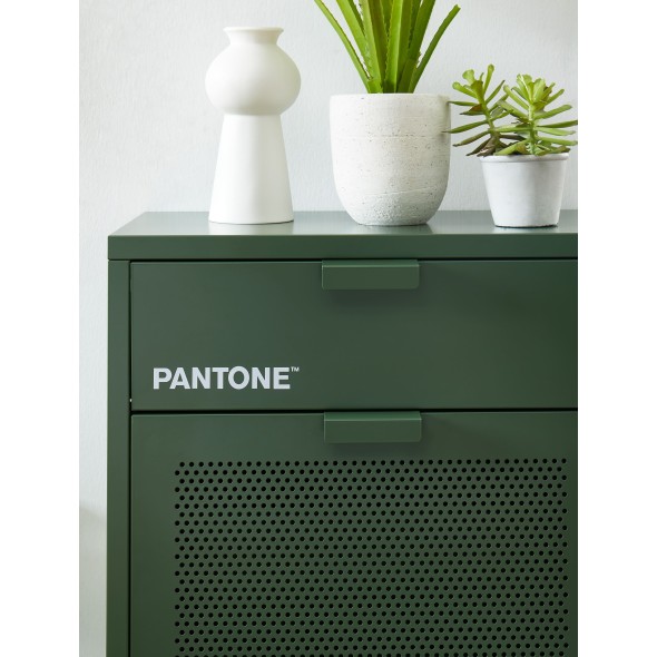 Meuble à chaussures PANTONE métal kaki 55cm