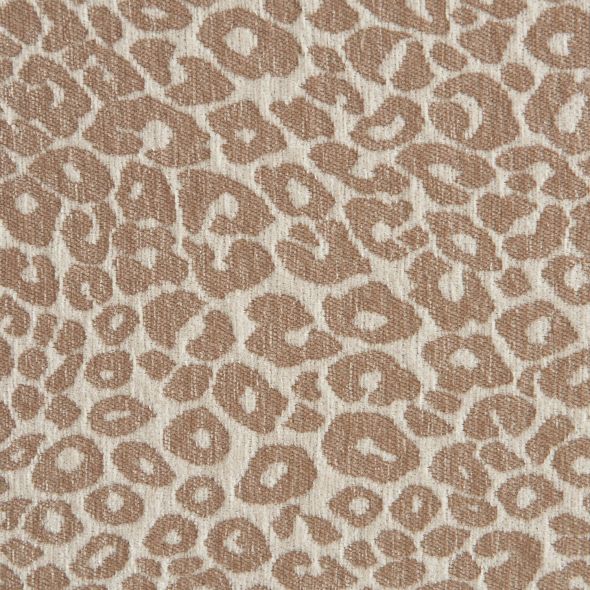 Lit coffre PILKA 160x200 tissu jacquard léopard beige sommier inclus