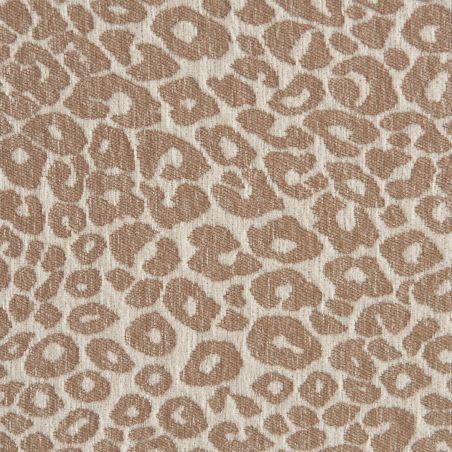 Lit coffre PILKA 160x200 tissu jacquard léopard beige sommier inclus