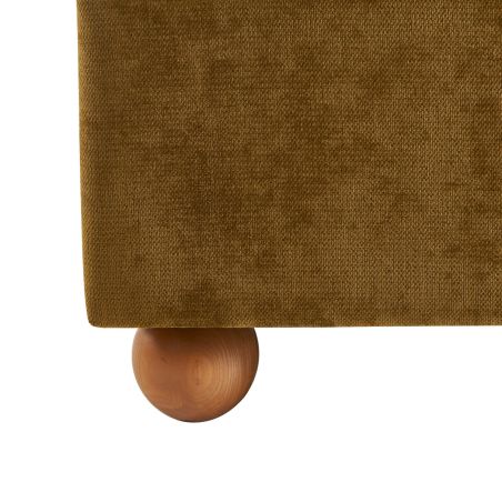Lit coffre PILKA 160x200 tissu chenille bronze sommier inclus