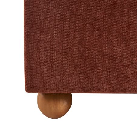Lit coffre PILKA 160x200 tissu chenille bordeaux sommier inclus