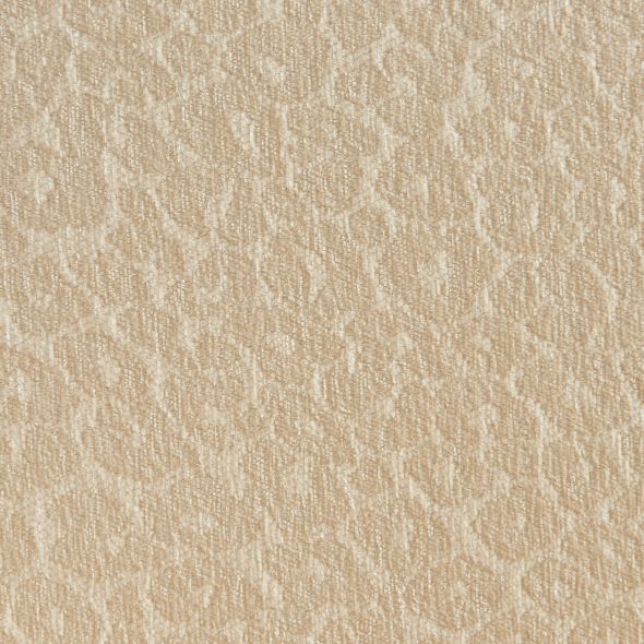 Lot de 2 chaises SERENA tissu jacquard léopard écru et pieds métal marron